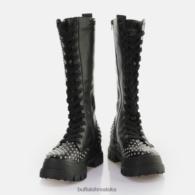 crno Buffalo aspha on pin laceup hi boot vegan |čizme TDD6T507